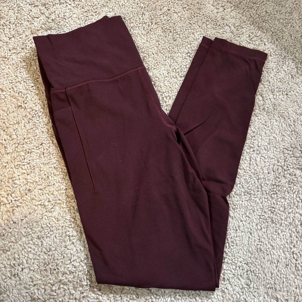 Athleta Salutation Stash High Rise Leggings - Spiced Cabernet